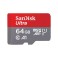 ΚΑΡΤΑ ΜΝΗΜΗΣ SD SANDISK MICRO SDSQUAB-064G-GN6MA ULTRA 64GB + ADAPTER 140MB/s
